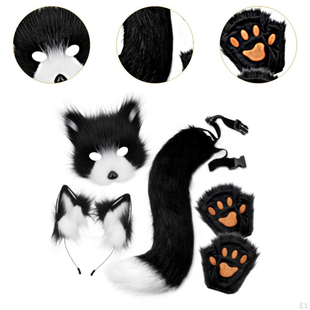 Маска и хвост в наборе для костюмированной вечеринки «Кошка для ролевой игры», «Карнавал», «Выпускной», «Ночной клуб»