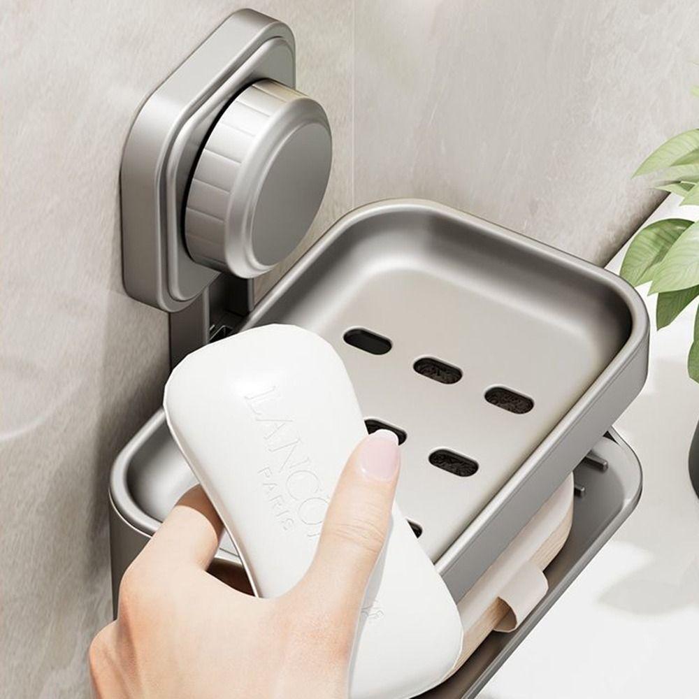 Настенный держатель для мыла, двухслойная полка для слива мыла, присоска, мыльница, бытовая