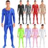 Mens One Piece Long Sleeve Tank Unitard Jumpsuit Stretch Spandex Bodysuit Rompers