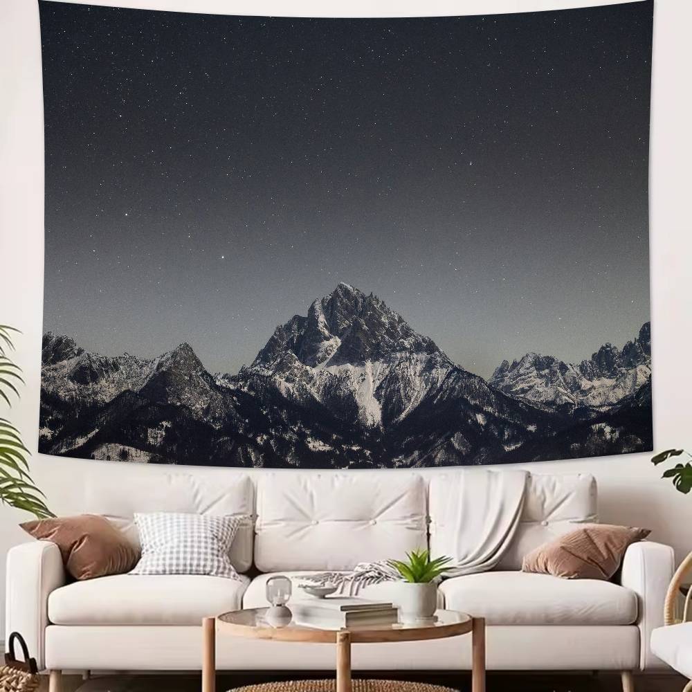 Beautiful Snowcapped mountains at sunset Mountains Tapestry Decoration Bedroom Dormitory Background Cloth Room Club Tapestry