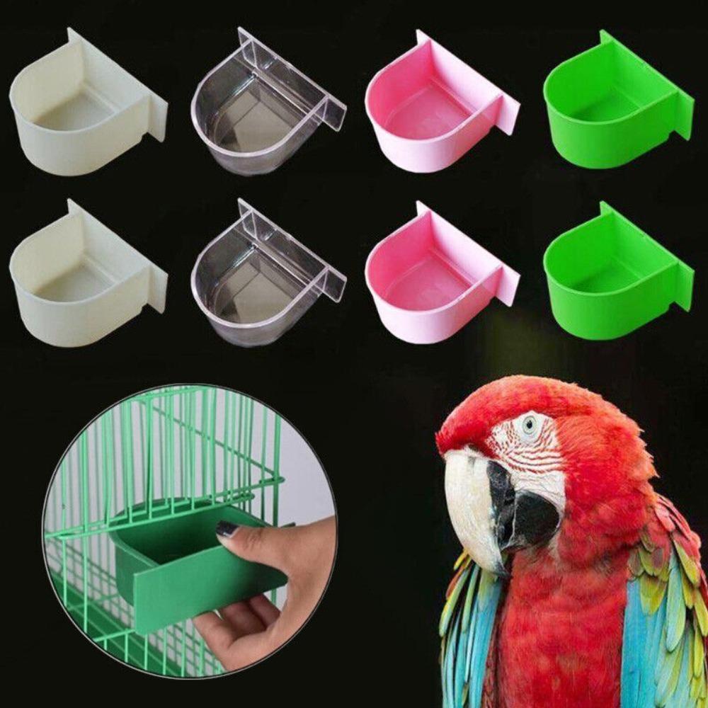 Bird Feeding Trough Bird Cage Water Bowl Bird Feeding Bowl Bird Cage Accessories Splash-proof Cup Bird Half Round Food Box