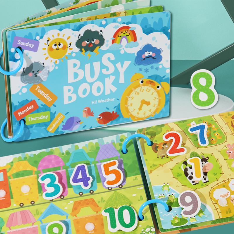 Montessori Baby Busy Book My First Quiet Book Paste Early Learning Education Toy Children Toy Matching Game for Babies