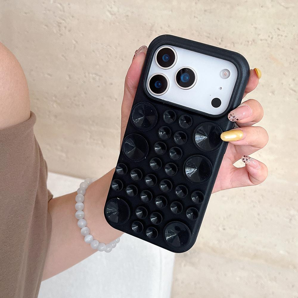 Fashion Shockproof Circular Suction Cup Soft Silicone Phone Case for For Iphone 17 16 15 14 13 Pro Max Strong Multi Function Cover