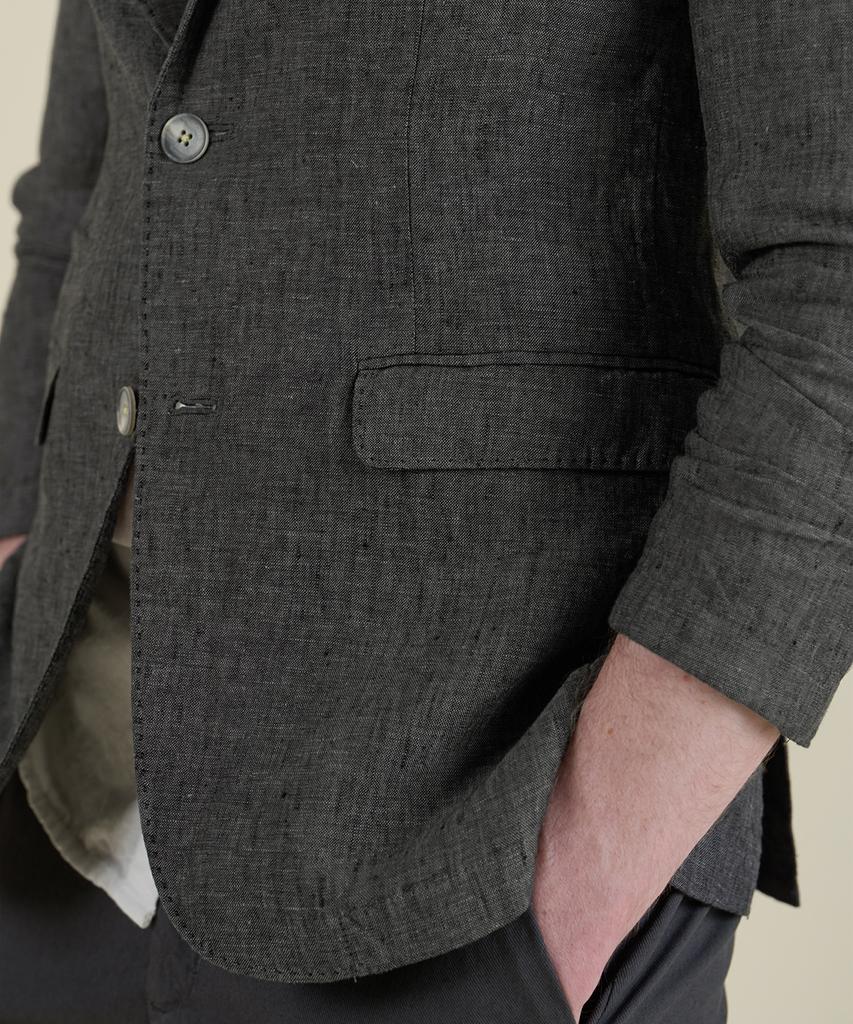 Panicale Charcoal Washed Linen Jacket