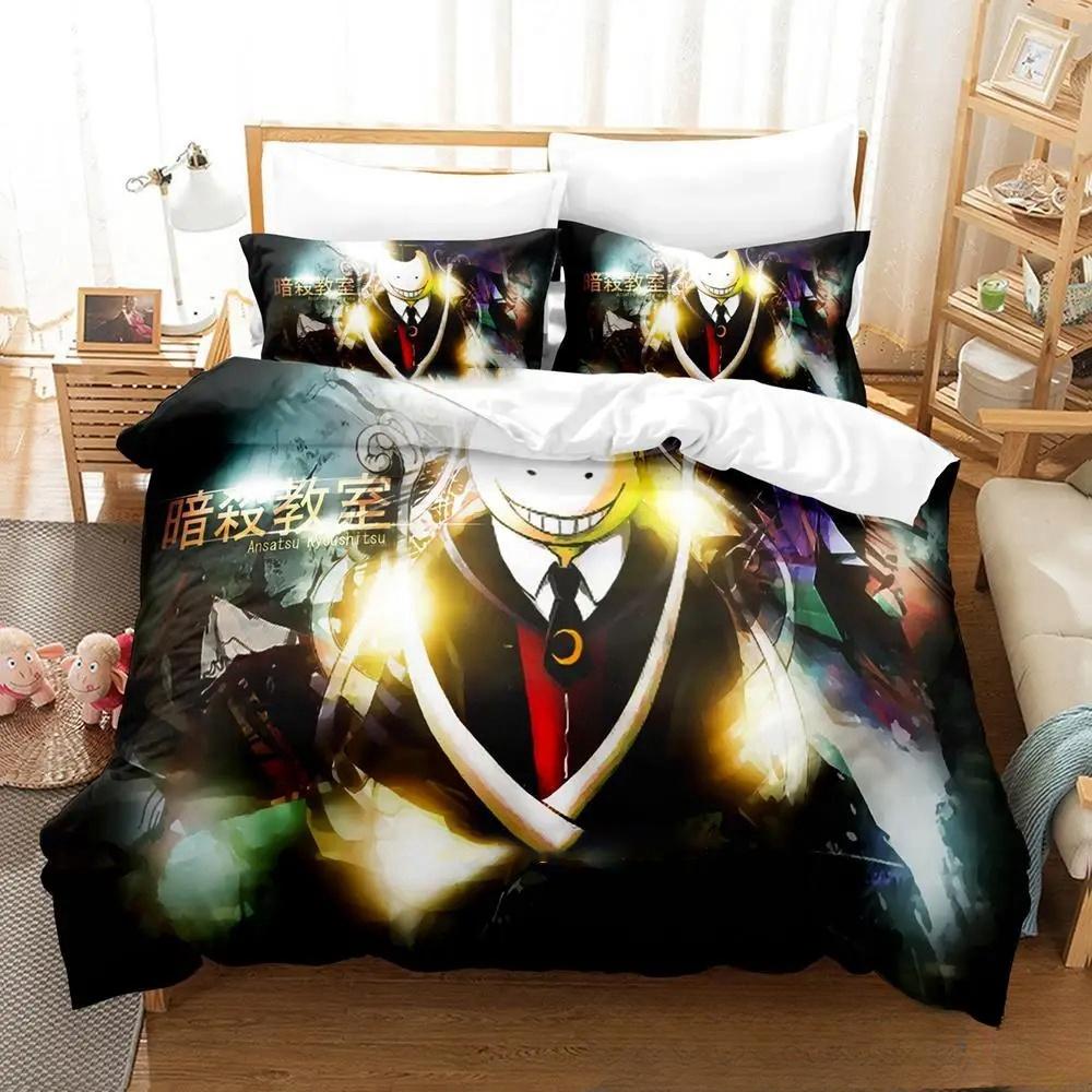 3D Мультяшный Набор Постельного Белья Класс Убийц Коро-сенсей Мальчики Девочки Полуторный Двуспальный Кингсайз Пододеяльник Наволочка Кровать Мальчики Взрослый