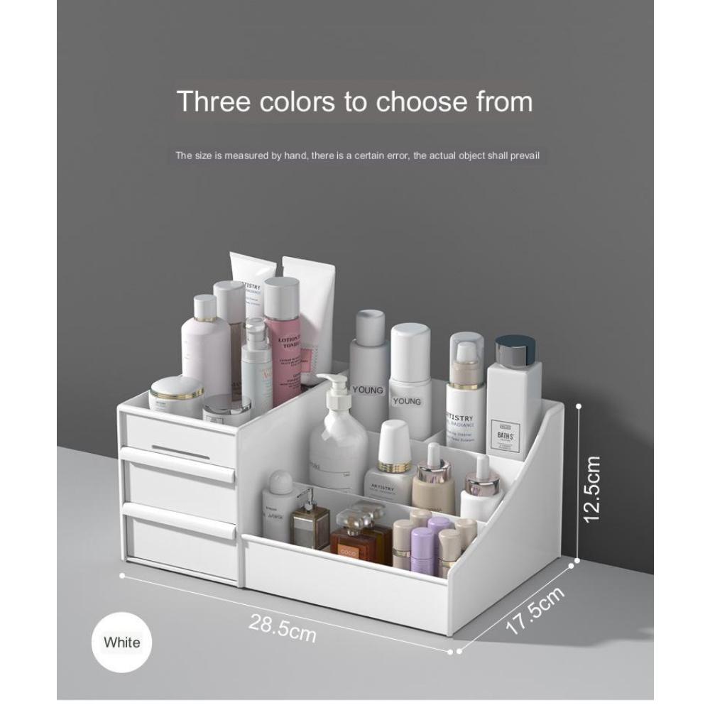 Тип ящика Женская косметичка для макияжа Коробка для общежития Организационная пластиковая полка Косметика для ухода за кожей Туалетный столик Настольный ящик для хранения Держатель кисточек для макияжа