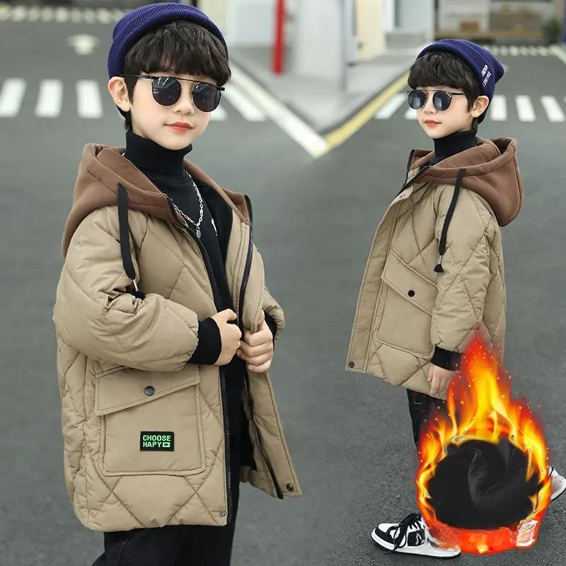 Children Clothing Parka Jacket for Kids Warm Winter Boys Coats Kids Hooded Padded Jackets