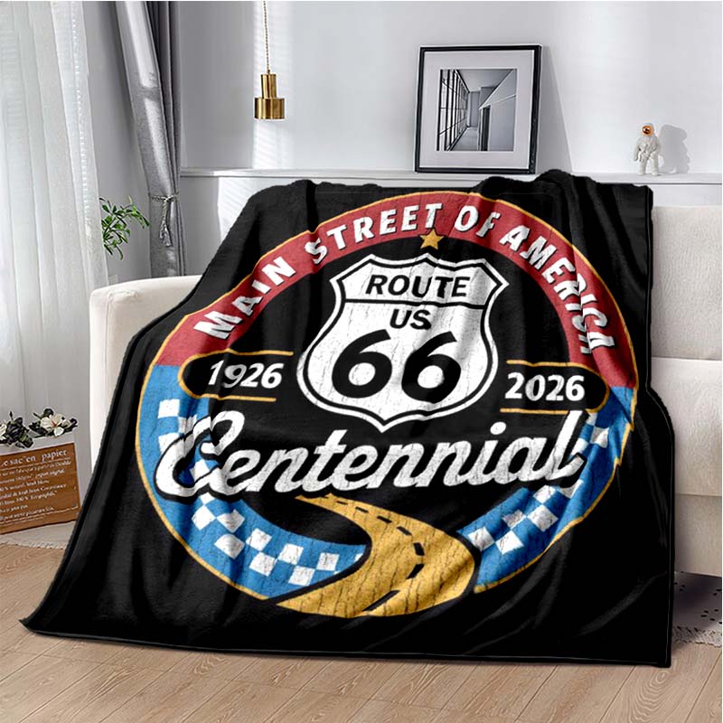HD Винтажное Покрывало с Принтом Route 66 Американская Историческая Мать-Дорога Домашнее Очень Большое Мягкое Покрывало для Дивана-Кровати Дорожное Покрывало Подарок