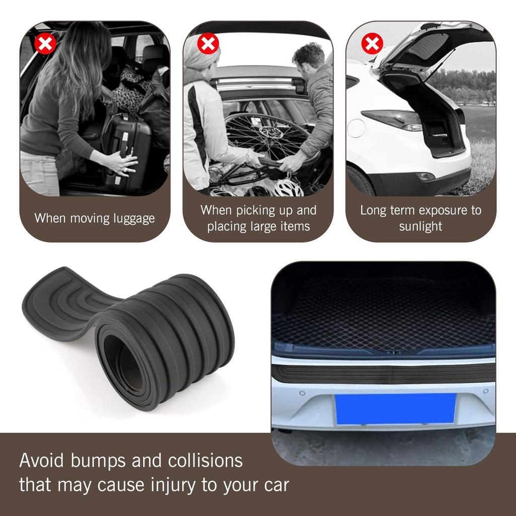 1 PC Car Rear Bumper Protector Anti-Scratch Abrasion Rubber Protection Strip for Trunk Door Entry Sill Guard For Bumper Protect Interior Mirrors 6
