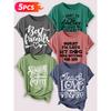 Lele Orientation Five-piece set for women T Shirt Simple English phrases with healing handwritten text and vintage print Spring, Summer, Autumn