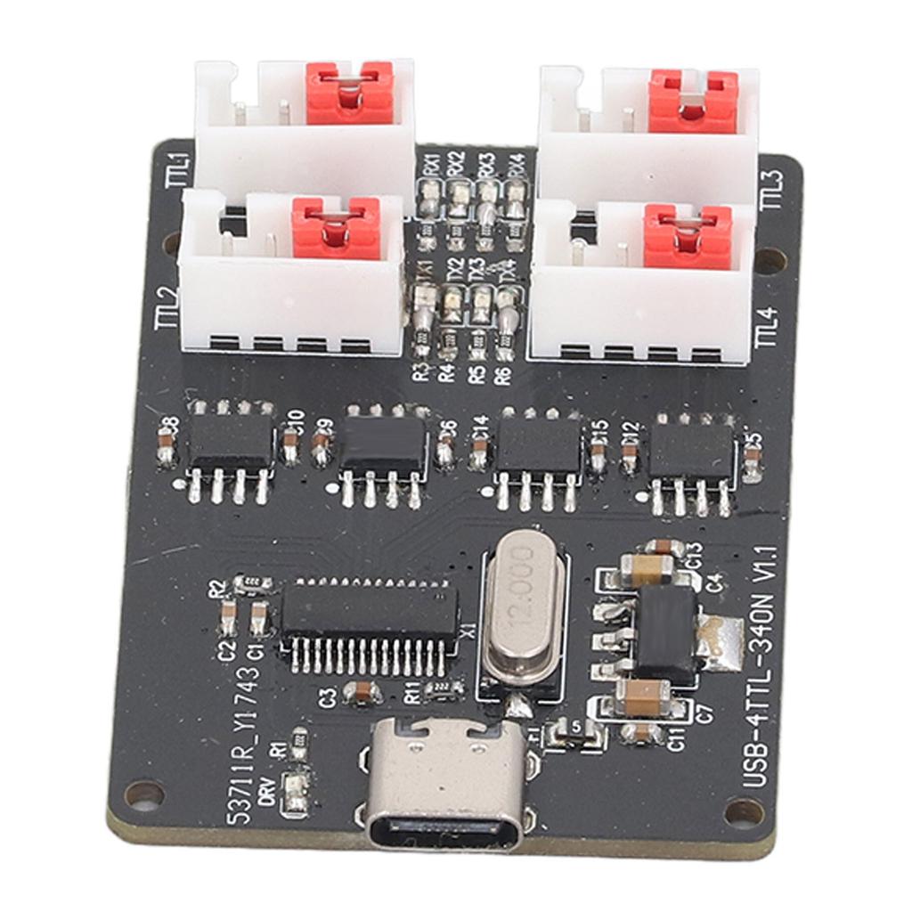 4 Way USB to TTL Serial Port Module TYPE C USB to TTL Serial Adapter Board with LED Indicator