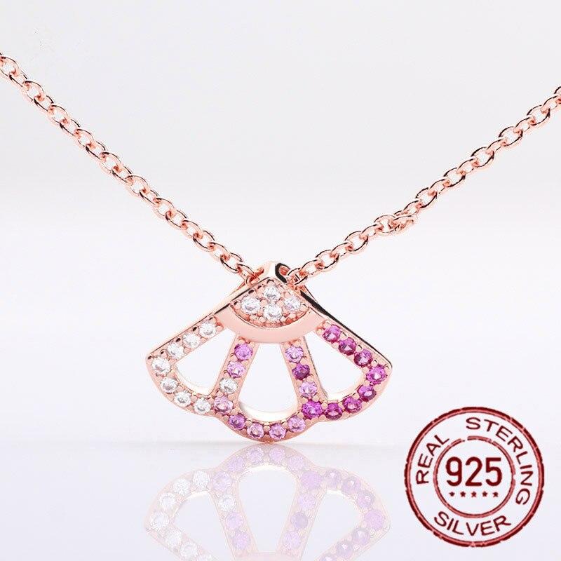 Серебряный премиум-дизайн Sense Design Pavé из розового золота с подвеской в виде свитера, розовая цепочка на ключицу, классическое ювелирное украшение в подарок