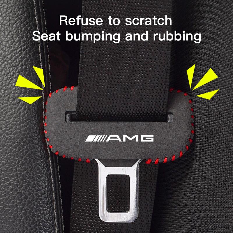 1pc Car Seatbelt Buckle Protector Seat Base Cover Mat Accessories For Mercedes Benz AMG W211 W203 W204 C260 E300L A200L GLA/S/E