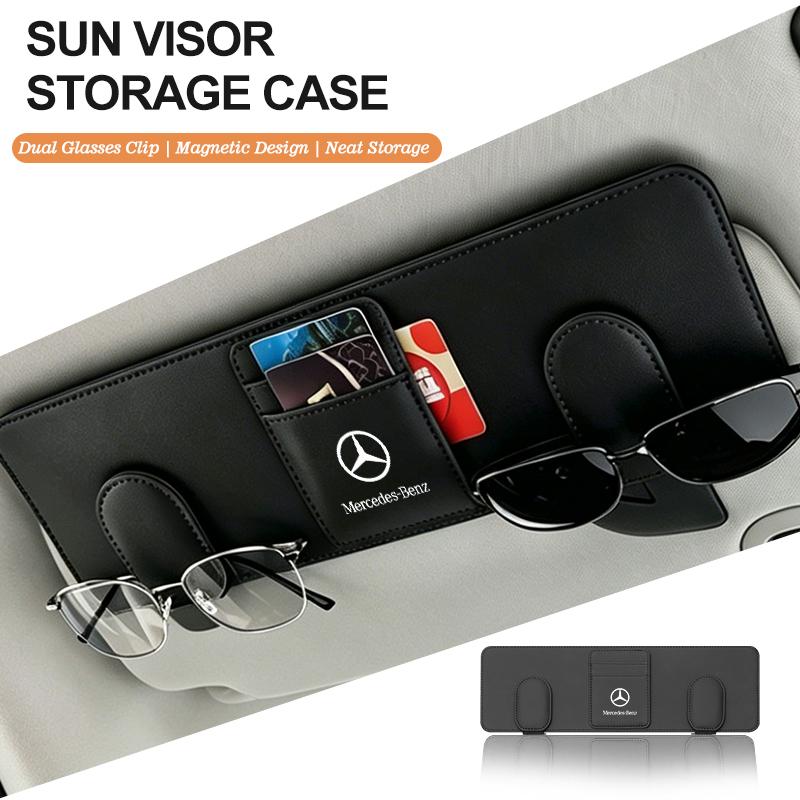 D1-Car Sunglasses Holder Sun Visor Glasses Clip Fastener Glasses Storage For Mercedes Benz W211 W124 W176 W177 C180 C200 C260 C300