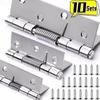 Stainless Steel Self Closing Spring Hinge with Screws Door Closer Auto Rebound Furniture Hinges Home Doors Hardware Accessories