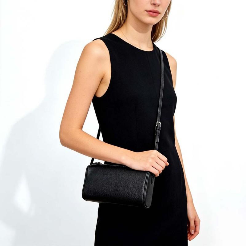 2026 Genuine Leather Women's Bag Tc Top-layer Cowhide Pen Holder All-matching High-end Portable Crossbody