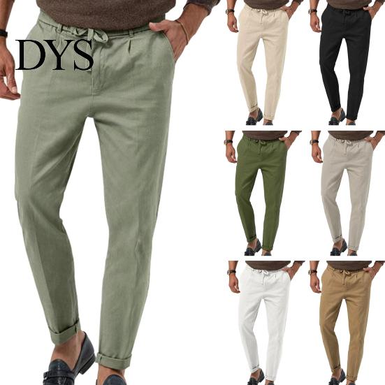 Брюки в стиле Business Casual для мужчин, Свободный крой, Дышащие прямые брюки, Мужские брюки для commuters со шнурком, Официальная одежда, Профессиональные
