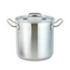 Thunder Group Stainless Steel Stockpot, Induction Compatible, 28cm, 17L, with Lid, Commercial Use, Double-Handled Pot, SLSPS4212