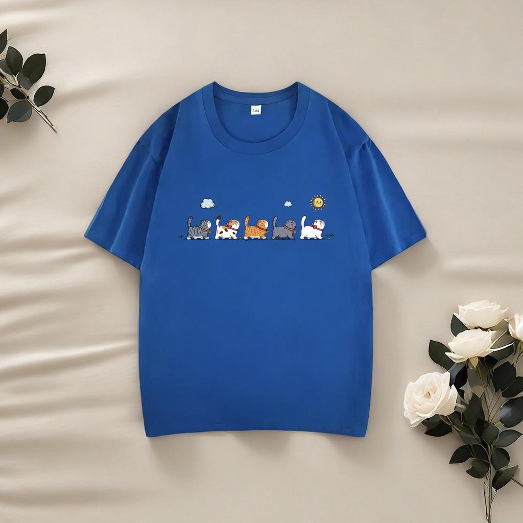 220 г Детская хлопковая футболка с рисунком – Модная с коротким рукавом для мальчиков и девочек