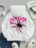Scream Spiders & Cobwebs Printing Women Hoodies Harajuku Oversize Hoody Fashion Loose Clothing Comfortable Sweatshirt Female