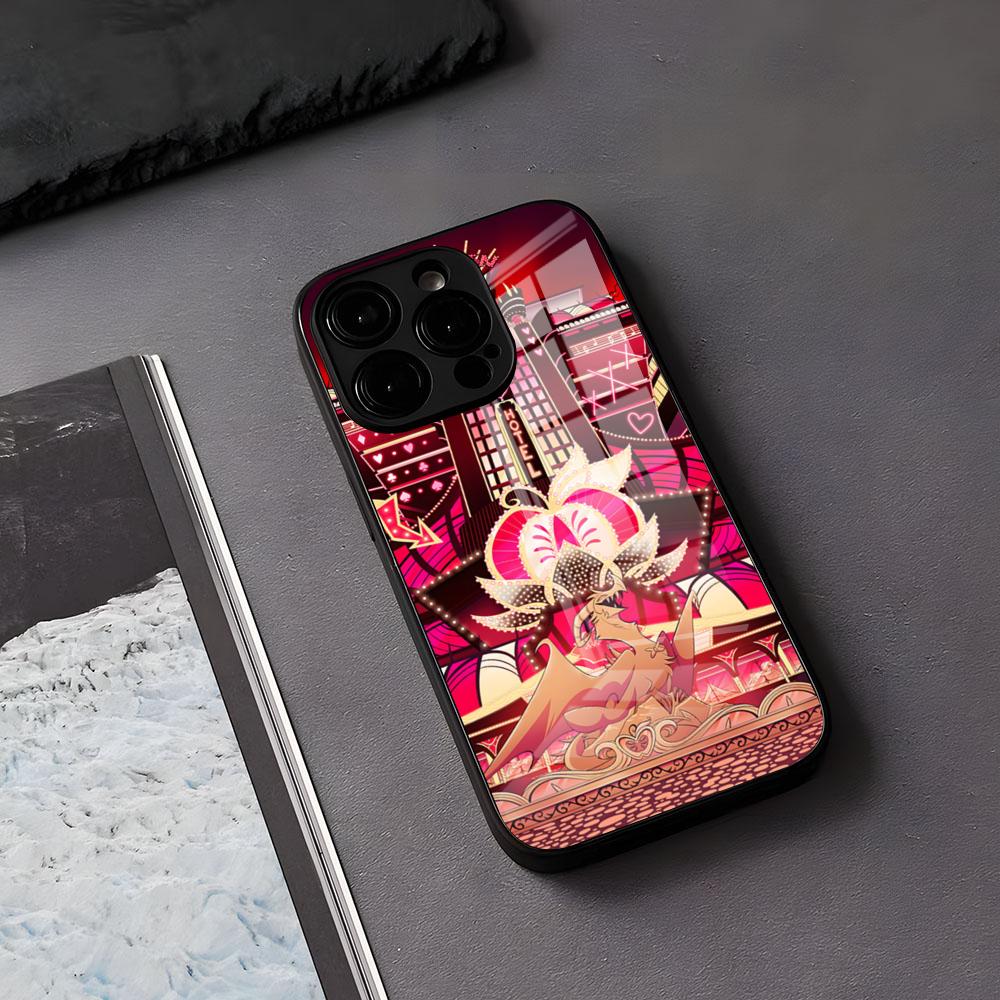 Чехол для телефона H-Hazbins-Hotels для iPhone 17 Air 16 E Pro Max 15 14 13 Mini 12 Pro 11 Max Plus Черная стеклянная крышка