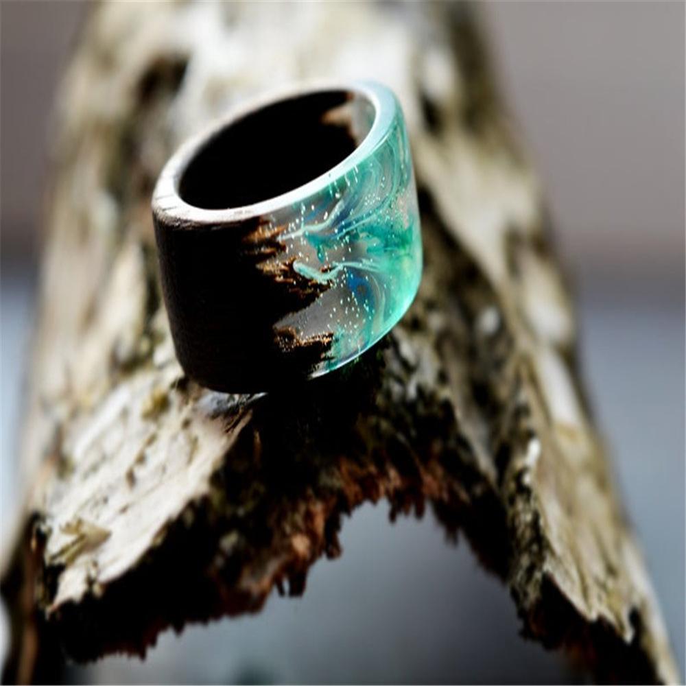 JMXD-Wood Ring Feature Ring Смола Ring Luminous Ring, Fashion