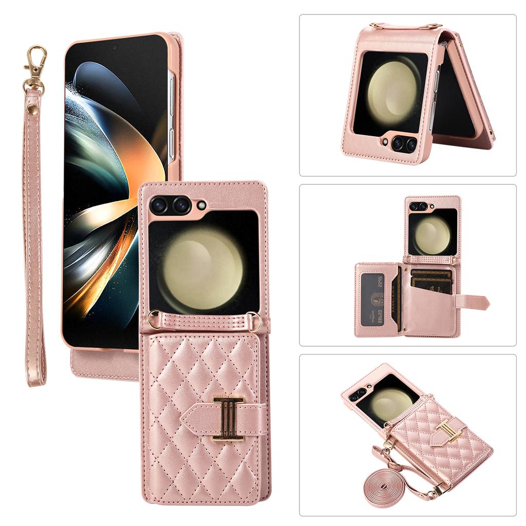 Чехол-кошелек через плечо для телефона Samsung Galaxy Z Flip 5 4 3 Flip5 Z Fold 3 4 5 S23 S22 Ultra A13 A14 A54 A24 A52 с кожаным чехлом и подставкой для карт