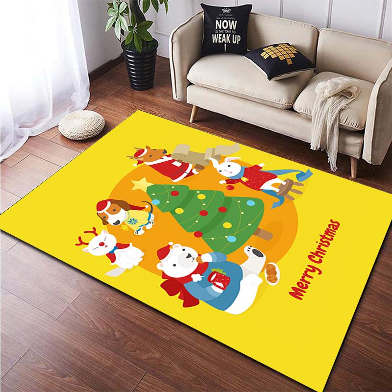 Рождественский большой ковер с HD-печатью, ковер для гостиной, спальни, украшение дивана, нескользящие коврики, дропшиппинг Alfombras