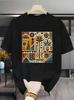 Unisex African Tribal Geometric Tshirt Vintage Ethnic Abstract Art Print Short Sleeve Tee Casual Streetwear Unisex Unisex Gift