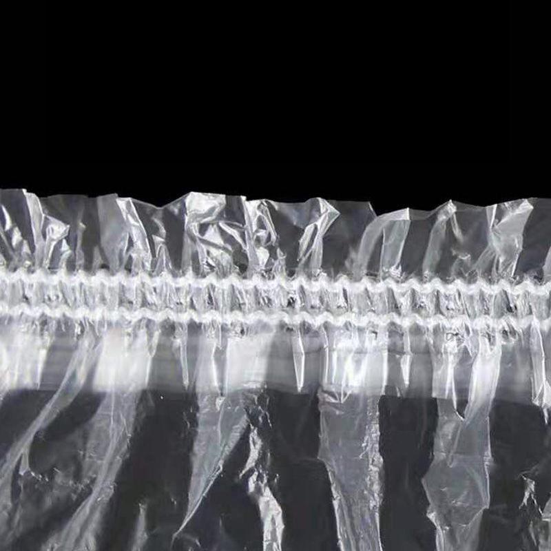 100 шт одноразовая шапочка для душа, пластиковая водонепроницаемая шапочка для головы женщины, шапочка для купания, пластиковая