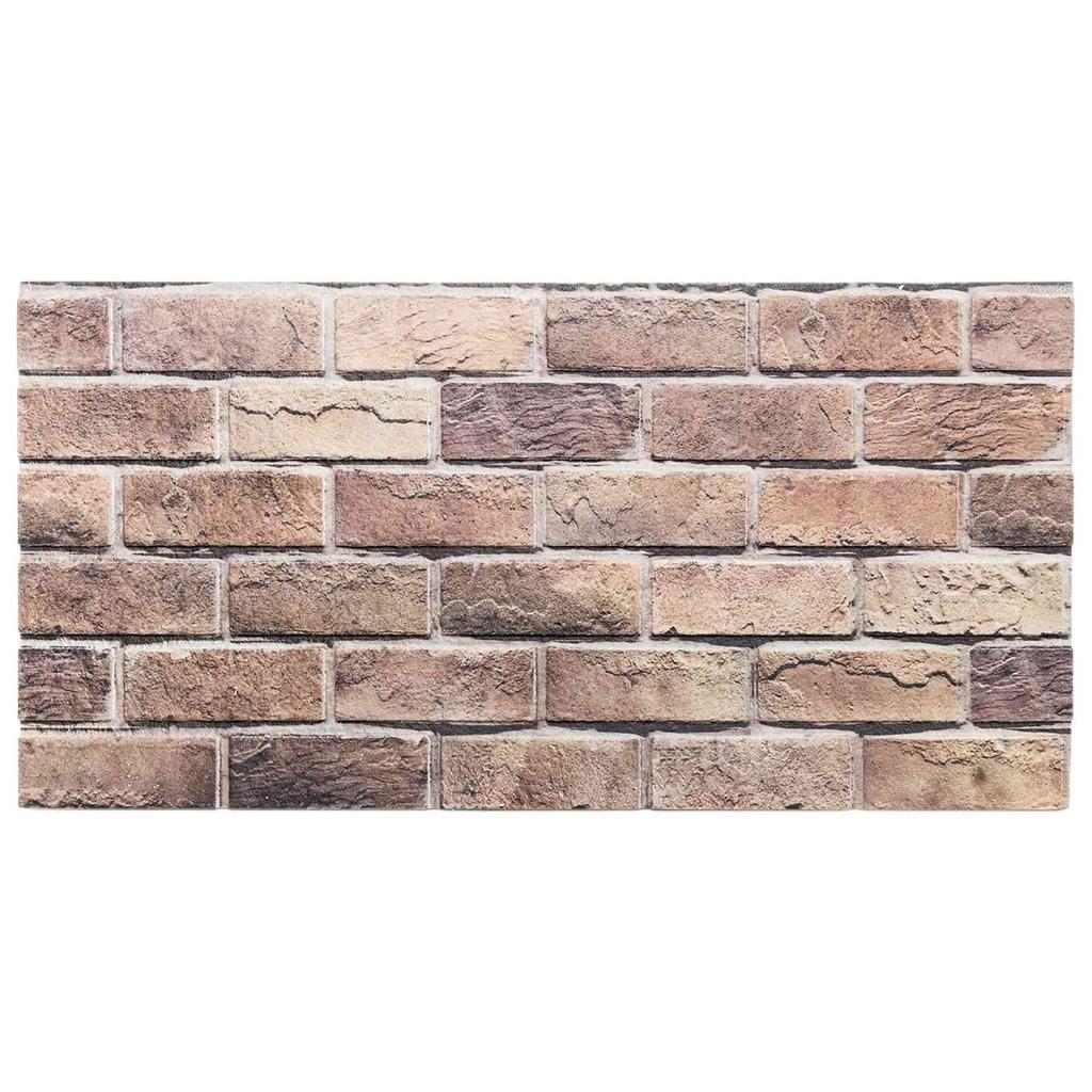 Wall Panels 10 pcs Brown and Grey 100 x 50 cm EPS Foam