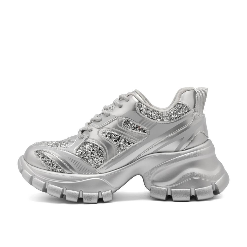 Belle Sparkling Glitter Dad Shoes Women 24 Autumn New Fashion Tire Thick soled Casual Shoes