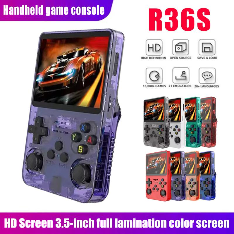 Портативная игровая консоль R36S Retro - 3,5-дюймовый IPS-экран, 64 ГБ/128 ГБ/256 ГБ, портативное игровое устройство со встроенными играми