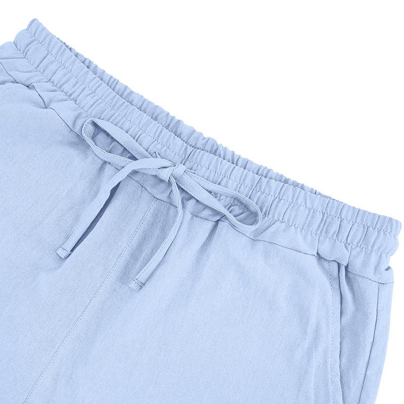 Летние мужские шорты льняные тонкие пляжные повседневные свободные пять шорт мужские