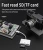 Адаптер USB-C, Устройство чтения SD-карт, Карта TF, Micro USB 3.0, Порт OTG, Док-станция (3-в-1), Кабель-адаптер Thunderbolt 4 Type-C, Совместим с
