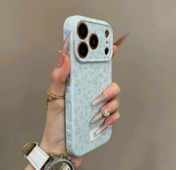 Большой мягкий чехол для Apple 17 Pro Max, Розовые цветы, Дизайн с сердцем, Полное покрытие для 14, 15, 16, 13P
