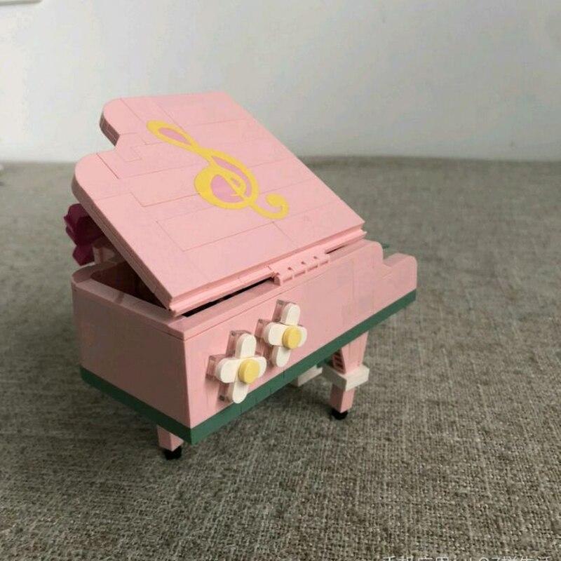 LOZ 4107 Music Instrument Piano Stool Note Butterfly Flower Model DIY Mini Blocks Bricks Building Toy for Children Gift No Box