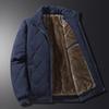 Men's Winter Plus Velvet Diamond Plaid Warm and Fashionable Jacket