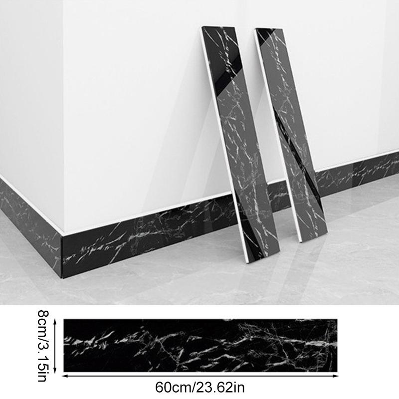 1 шт. ПВХ Водонепроницаемые обои Самоклеящиеся стеновые панели Сделай сам Домашний декор Плинтус Имитация мраморной линии Наклейка Сильный клей