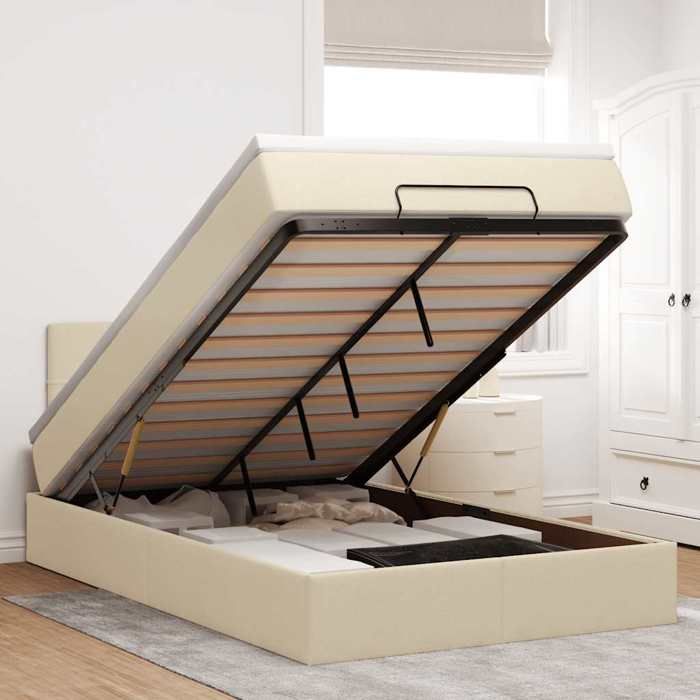 Maison Exclusive - Cadre de lit ottoman avec matelas crème 120x200cm tissu