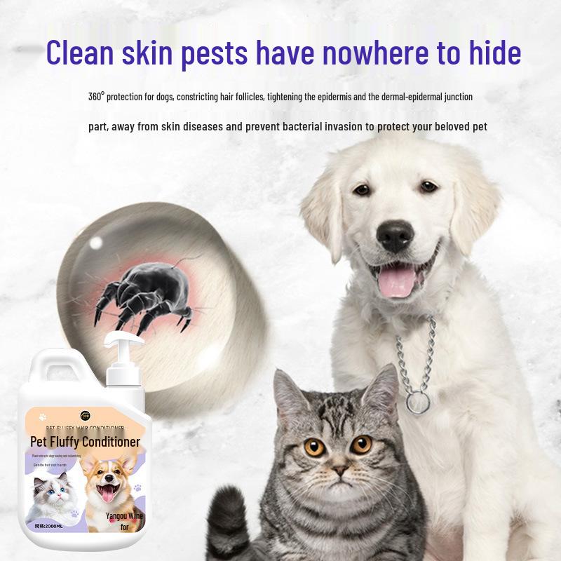 Pet Smoothing Conditioner: Antibacterial & Deodorizing Hair Wash for Fluffy Cats & Dogs