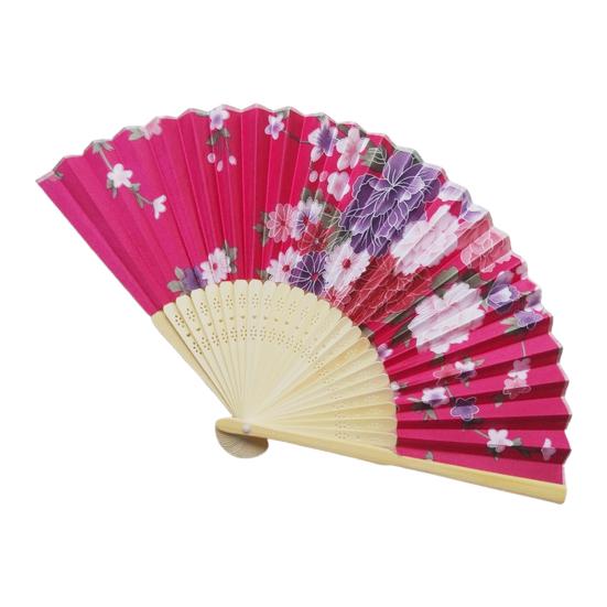 Складной веер в японском стиле с цветком, портативный летний ручной бамбуковый охлаждающий вентилятор, украшение для танцевального представления, реквизит для костюмов для вечеринок