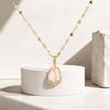 Women's Tulip Pendant Necklace Gold Tone with Cat Eye Opal and Sparkling CZ Delicate Clavicle Chain Pendant Jewelry Gift for Wedding Party