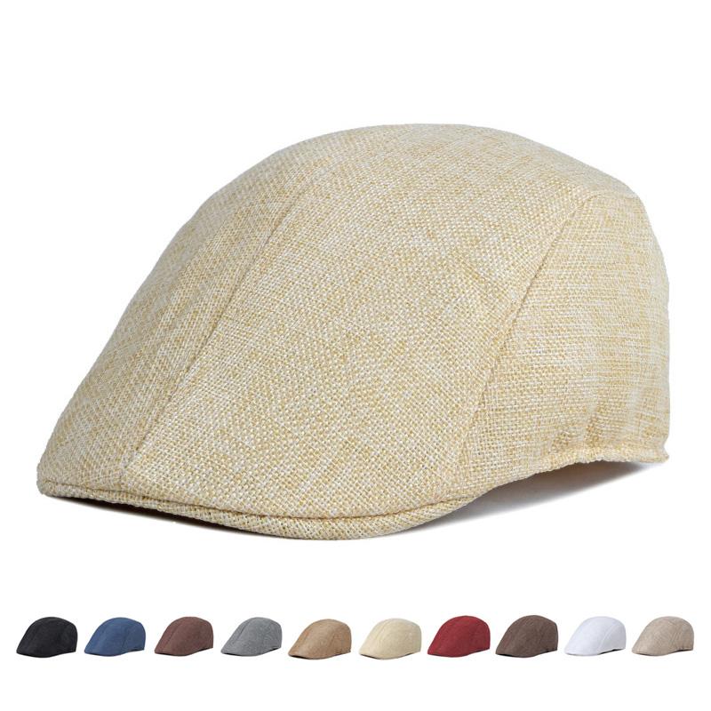 Hat Men's Newsboy Caps Beret British Retro Summer Breathable Gatsby Painters Hats Forward Hat Driver Ivy Hat Gorro Hombre Boina