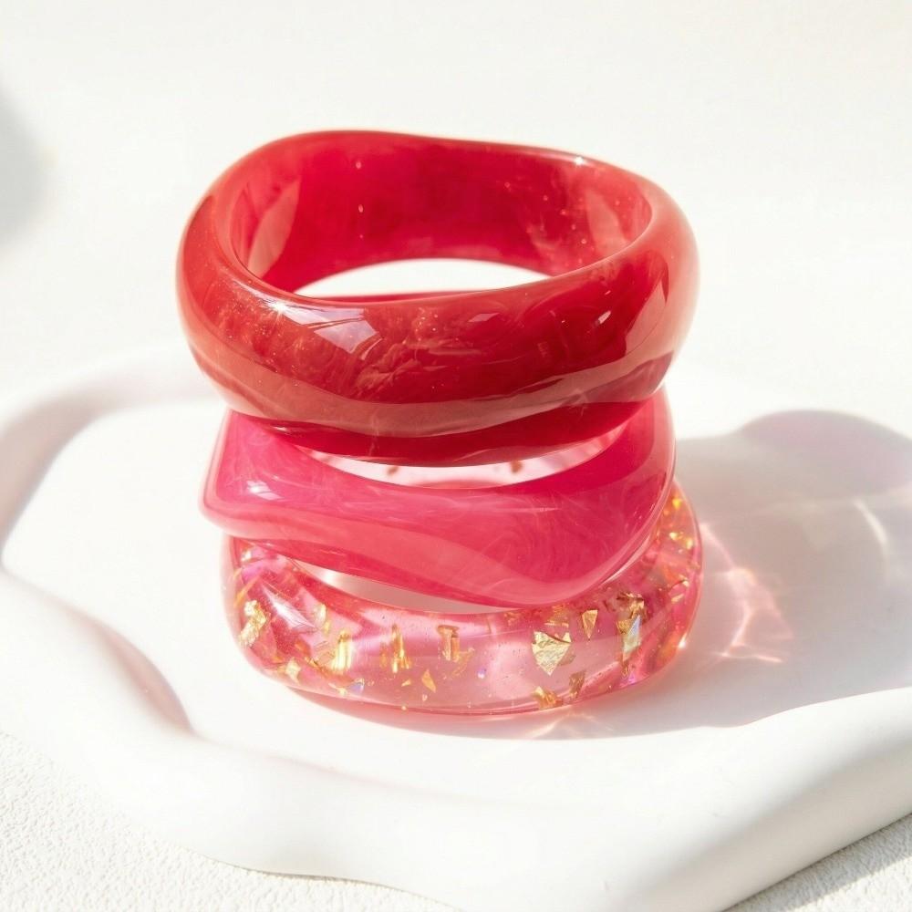 Gradient Acrylic Bracelets Marbled Chunky Cuffs Wrist Jewelry Resin Bangles Daily Outfit