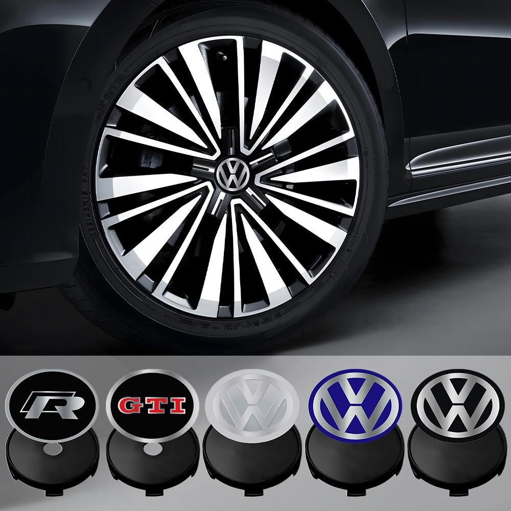 CAT1 4pcs 60/63/68mm for Volkswagen VW R GTI Golf 4 5 6 7 MK7 Polo Jetta Touran b5 Tiguan 4 Motion Car Wheel Center Hub Cap Rim Cover