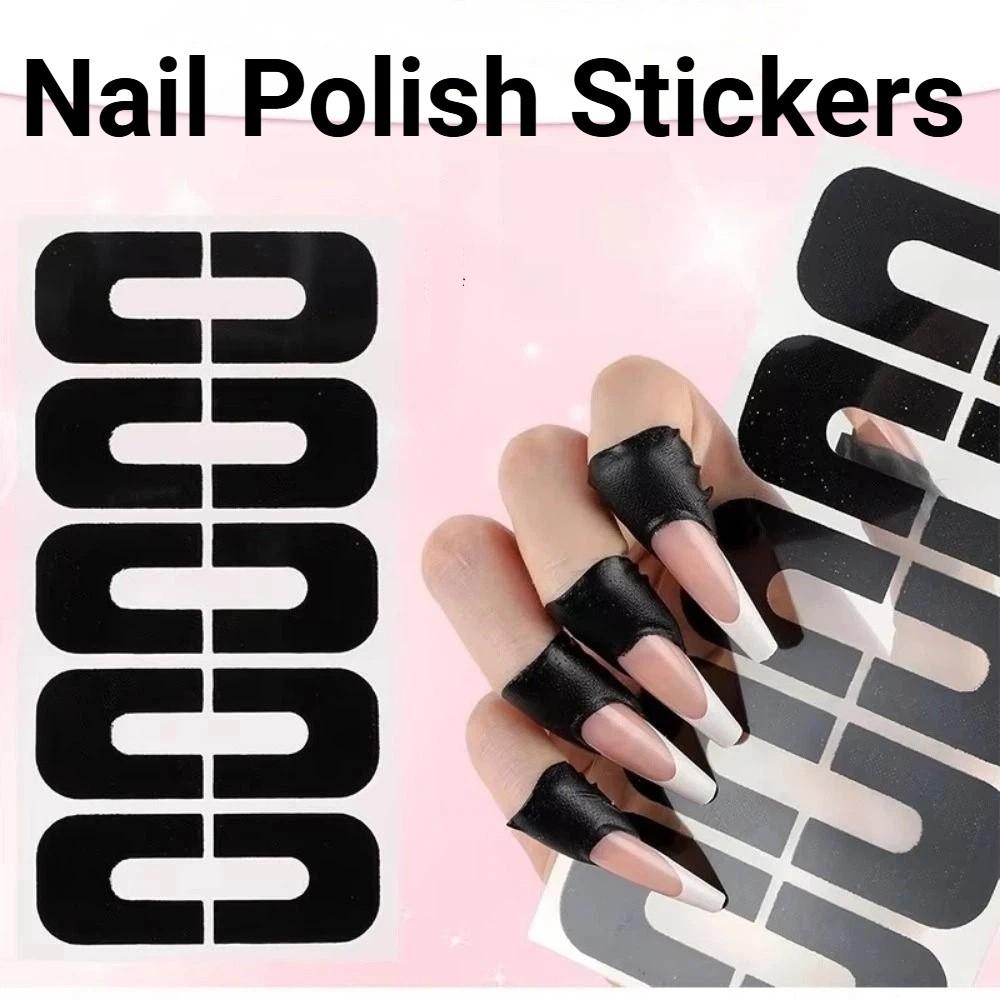 100Pcs Reusable U-shaped Finger Grip Sticker Stripping Tape Nail Peel Off Tape Sheet Manicure Tool
