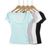 Oxygen TEE Women's Summer 2025 Sexy Slim Short Sleeve U-Neck T-Shirt