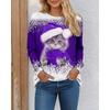 Женские рождественские футболки с забавным рисунком кота, с длинным рукавом, с рождественскими снежинками, 3D-принтом, уличные женские повседневные топы 3XL размера плюс