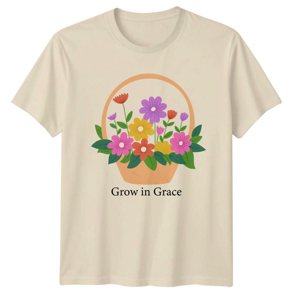 Футболка унисекс Grow In Grace Весенний цветочный подарок на День матери для нее